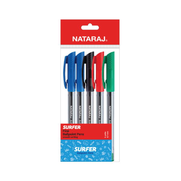 Nataraj Surfer Fine Ball Pen (10 Pcs Assorted)