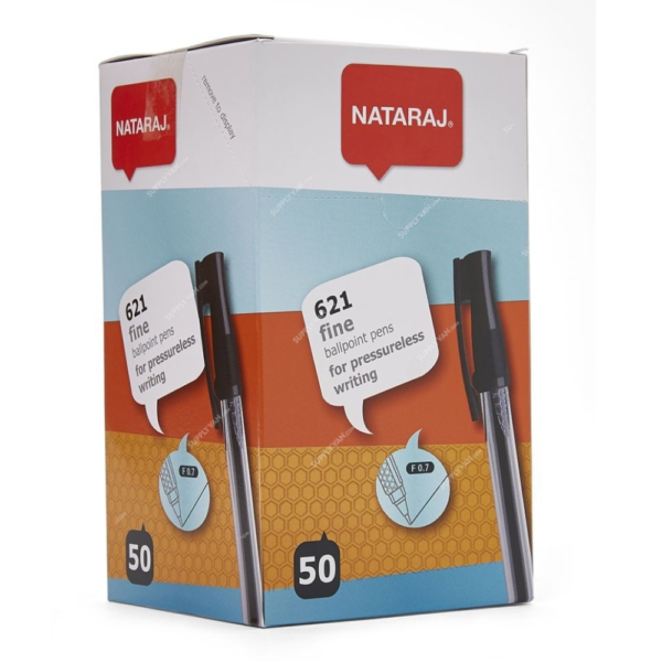 Nataraj 621 Fine Ball Pen Black/Blue/Red (0 7mm)