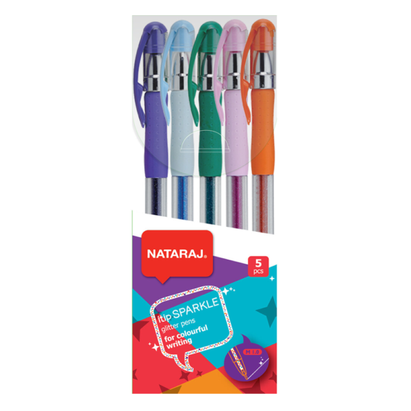 Nataraj itip Sparkle Pens (5 Pcs Assorted)
