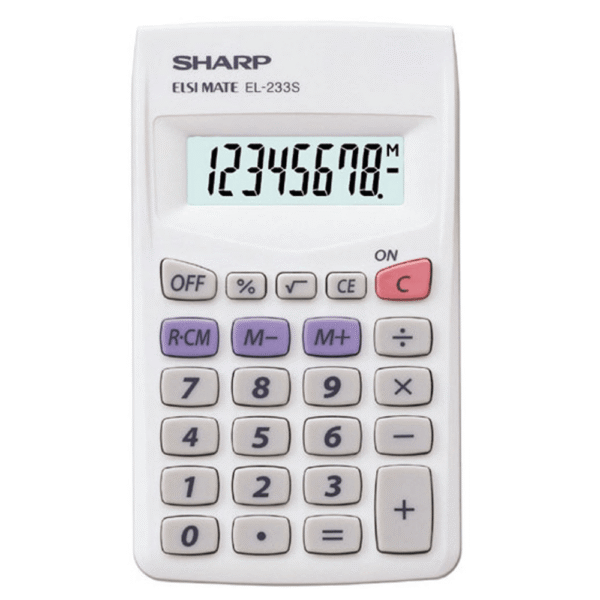 Sharp Calculator 8 Digits Pocket   EL  231LB