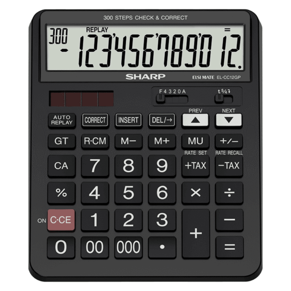 Sharp Calculator 12 Digits   EL CC12GP