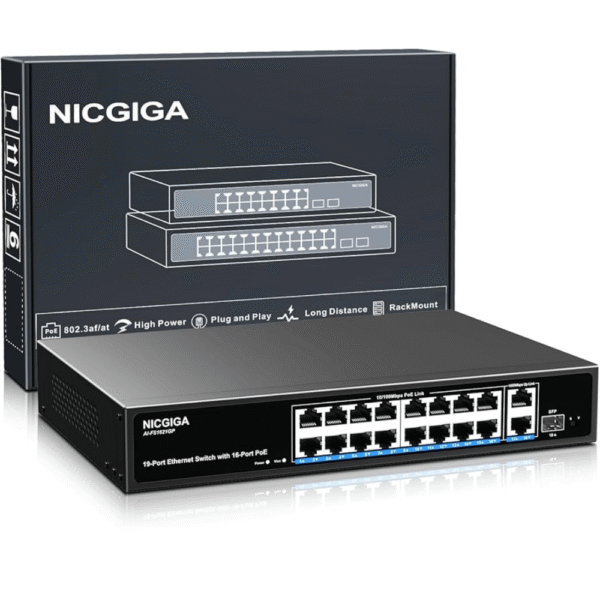 16PORT GIGABIT MANAGED LONG RANGE POE SWITECH WITH 2 PORTS