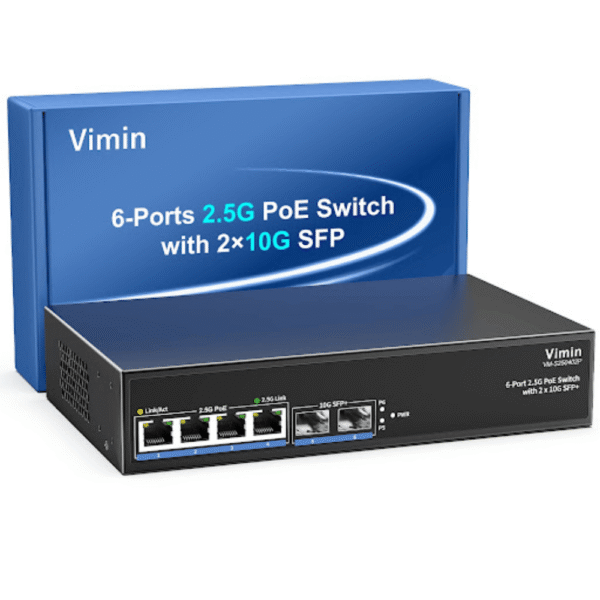 6 PORT LONG RANGE POE SWITCH  UK PLUG