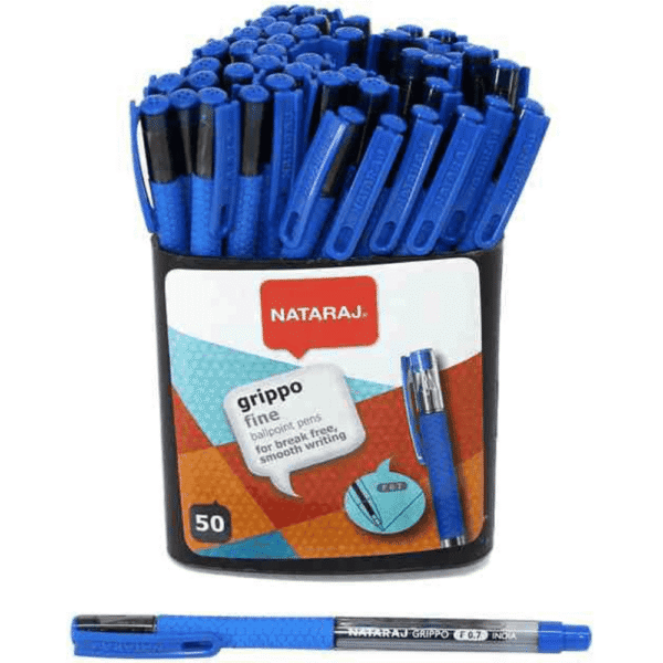 Nataraj Grippo Fine Ball Pen – Black, Blue, Red